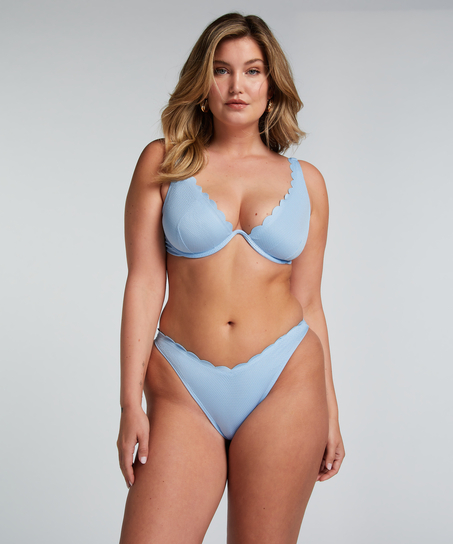Haut de bikini à armatures non rembourré Scallop, Bleu