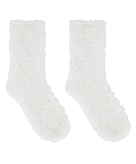 1 paire de chaussettes tricotées, Blanc