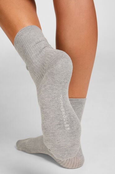 Hunkemöller Lot de 3 Chaussettes Crew en Coton Gris Hunkemöller Lot de 3 Chaussettes Crew en Coton Gris
