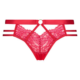 Slip br&eacute;silien ouvert Chasity, Rouge