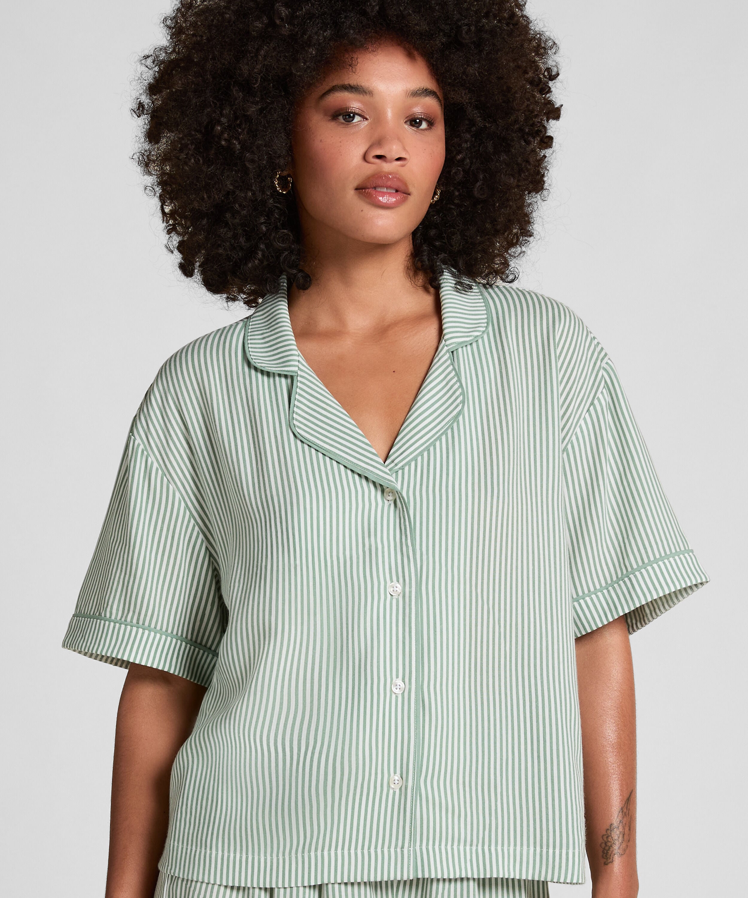 Veste tissée à manches courtes, Vert