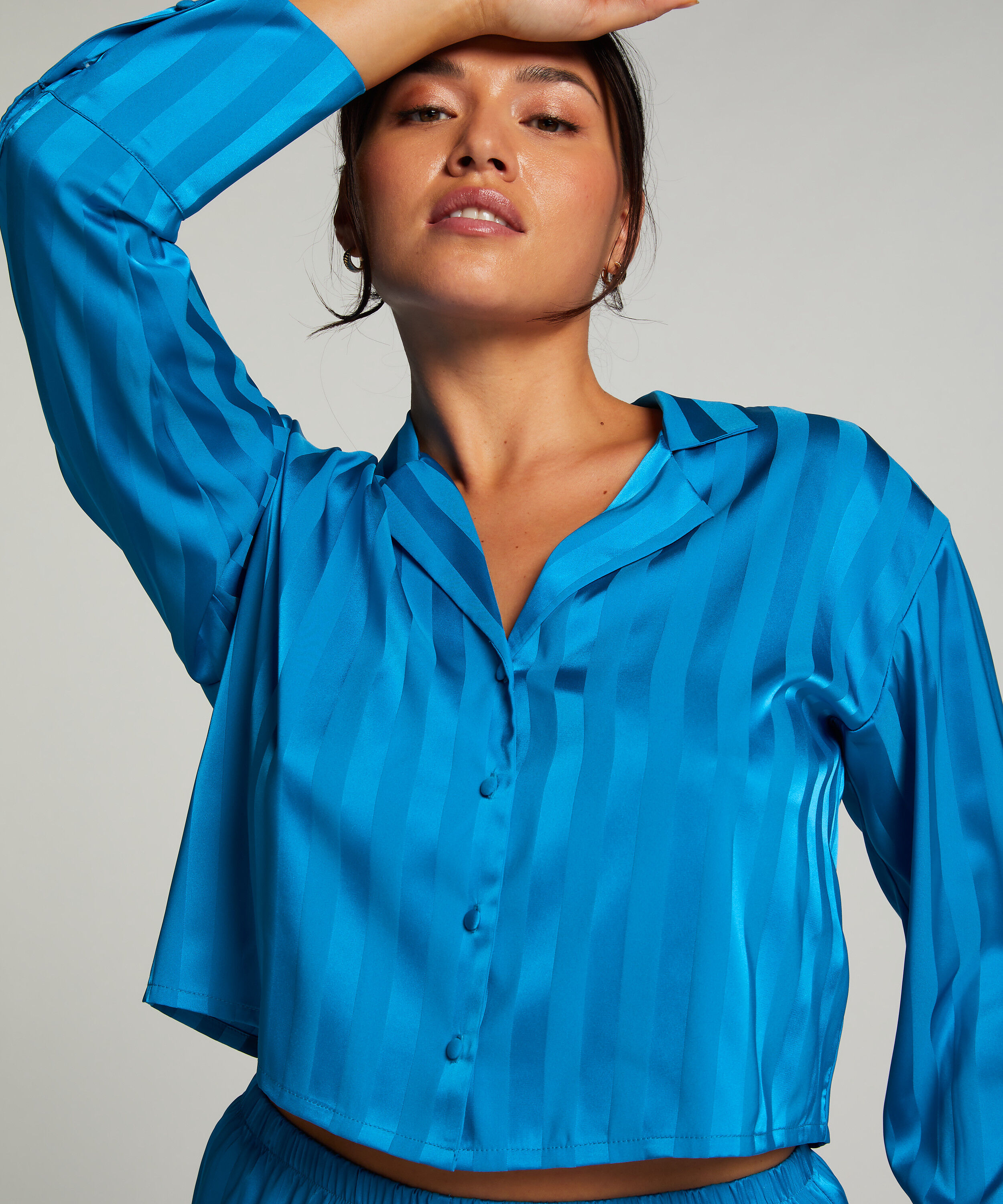 Veste à manches longues Satin, Bleu