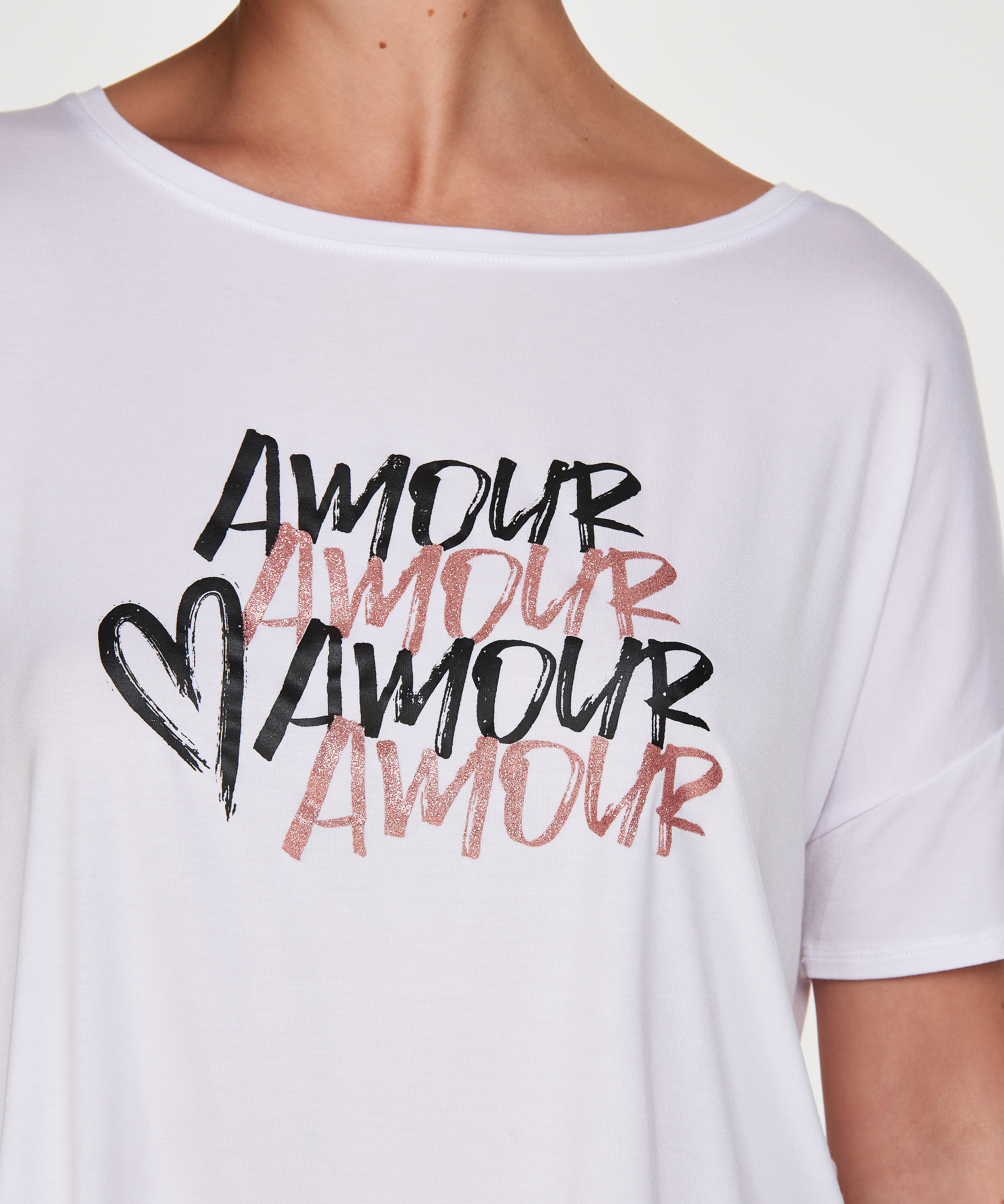 Ensemble de pyjama court, Blanc, main