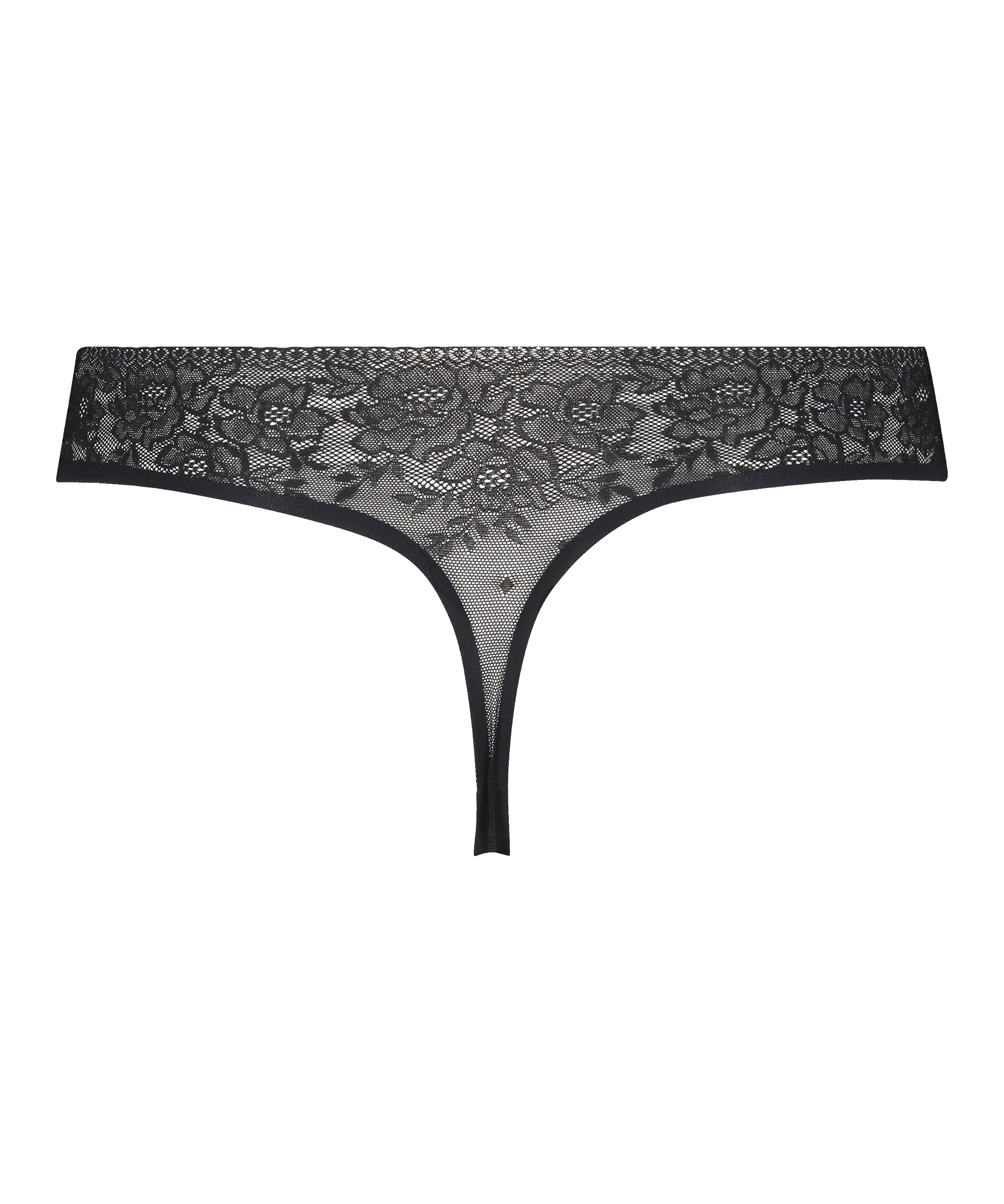 String sans coutures Allover Lace (tout en dentelle), Noir, main