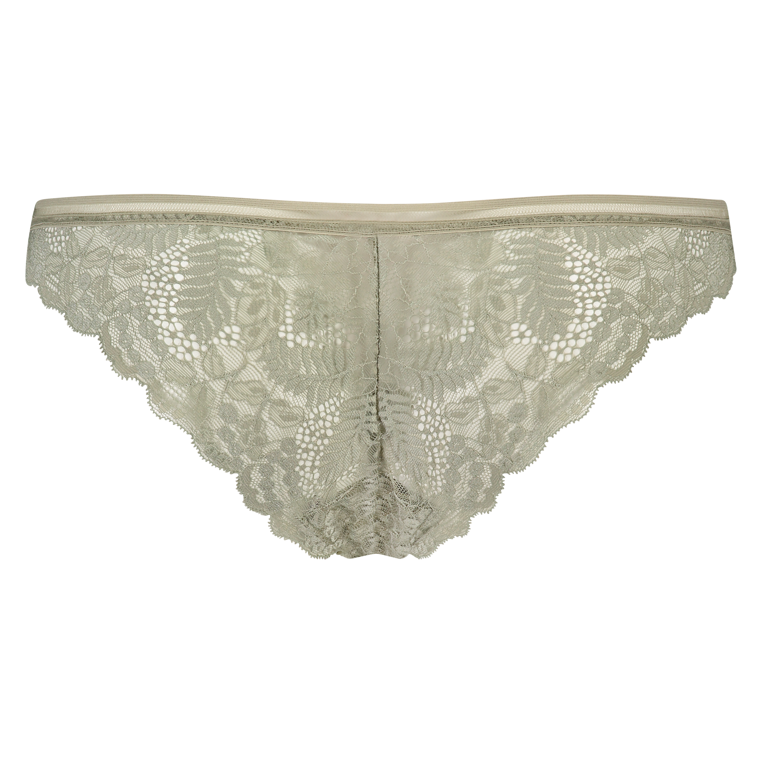 Slip brésilien Leaf Lace, Vert, main