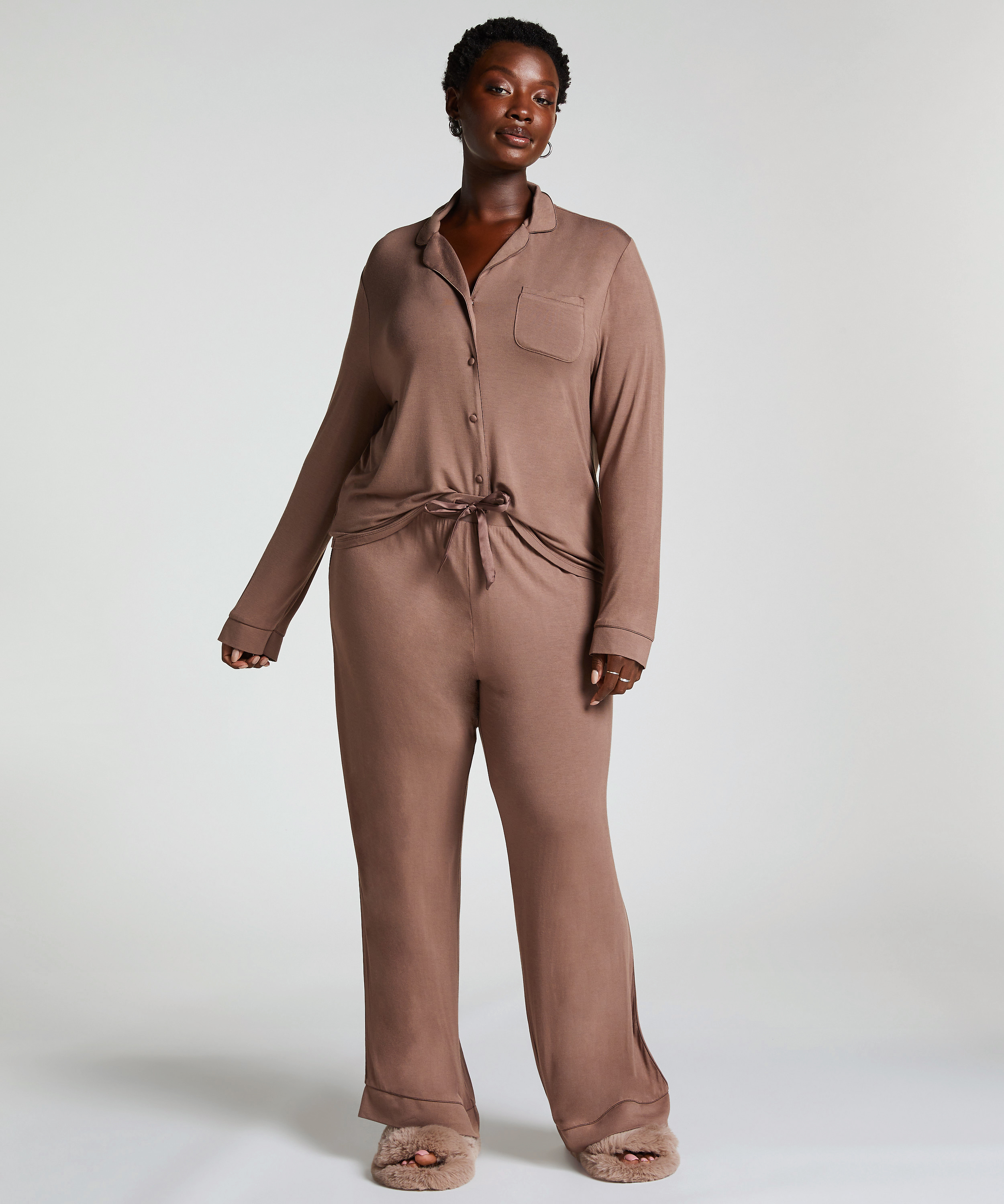 Pantalon en jersey Essential, Marron, main