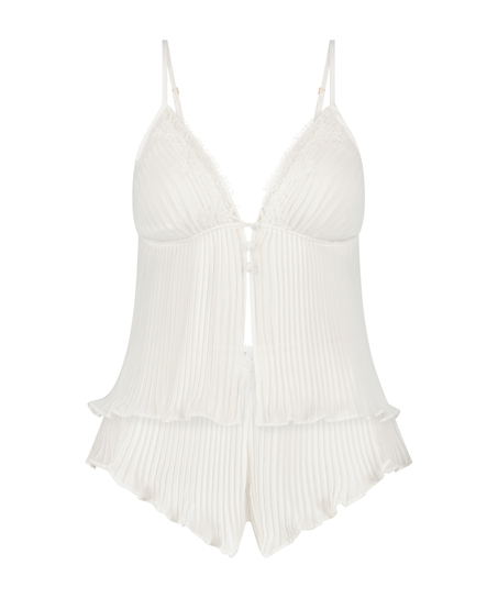 Ensemble Cami Mousseline Plissé, Blanc