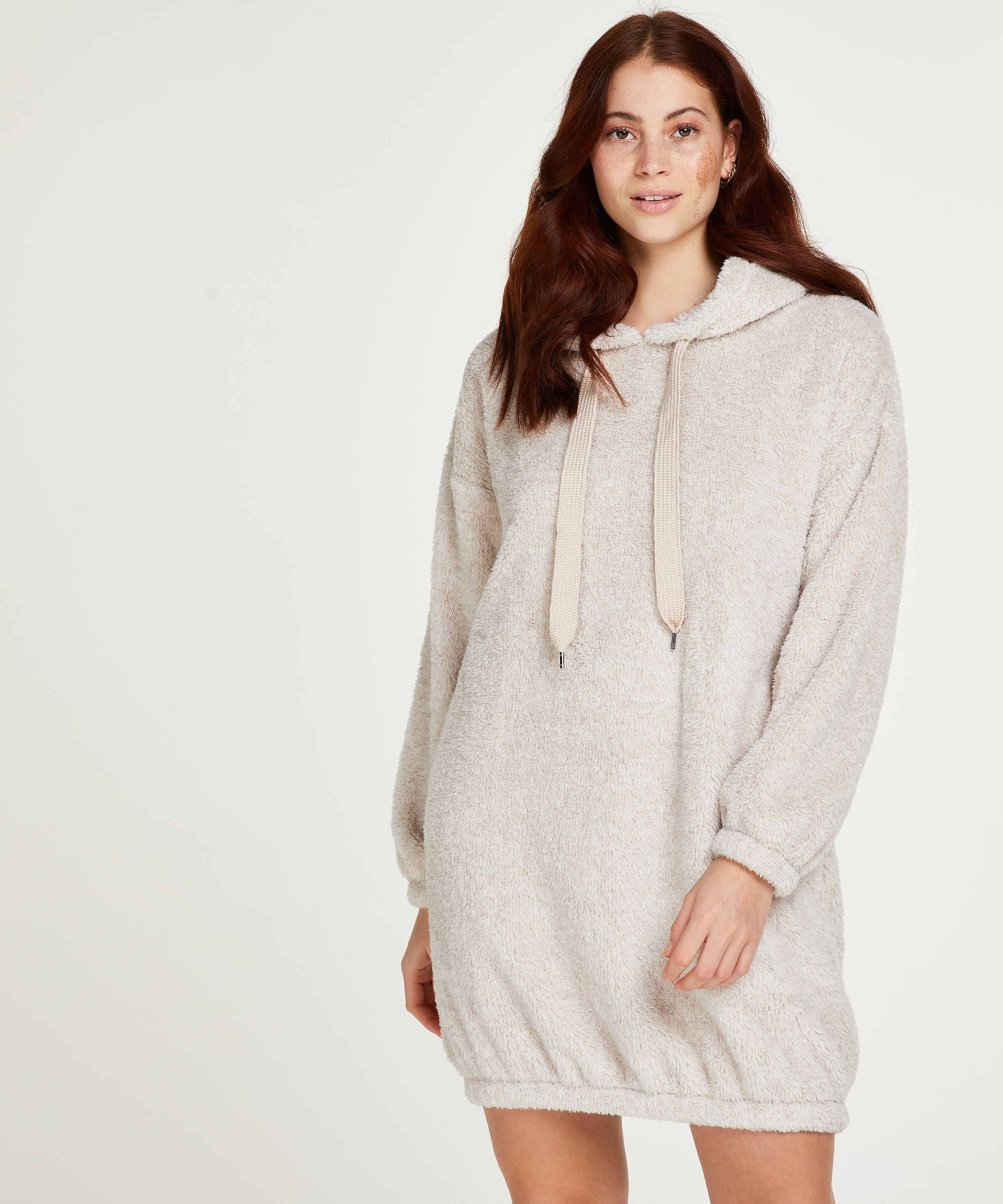 Robe snuggle polaire femme, Beige, main