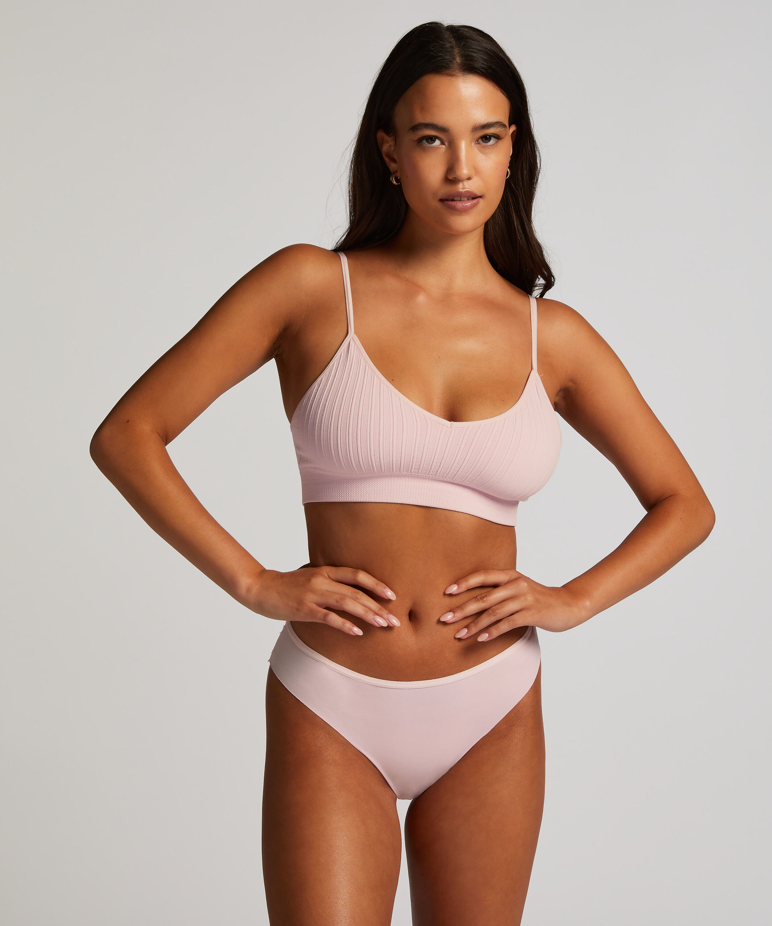Slip brésilien iInvisible Lace Back, Rose