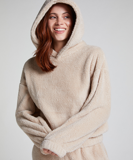 Sweat à Capuche polaire Snuggle, Beige