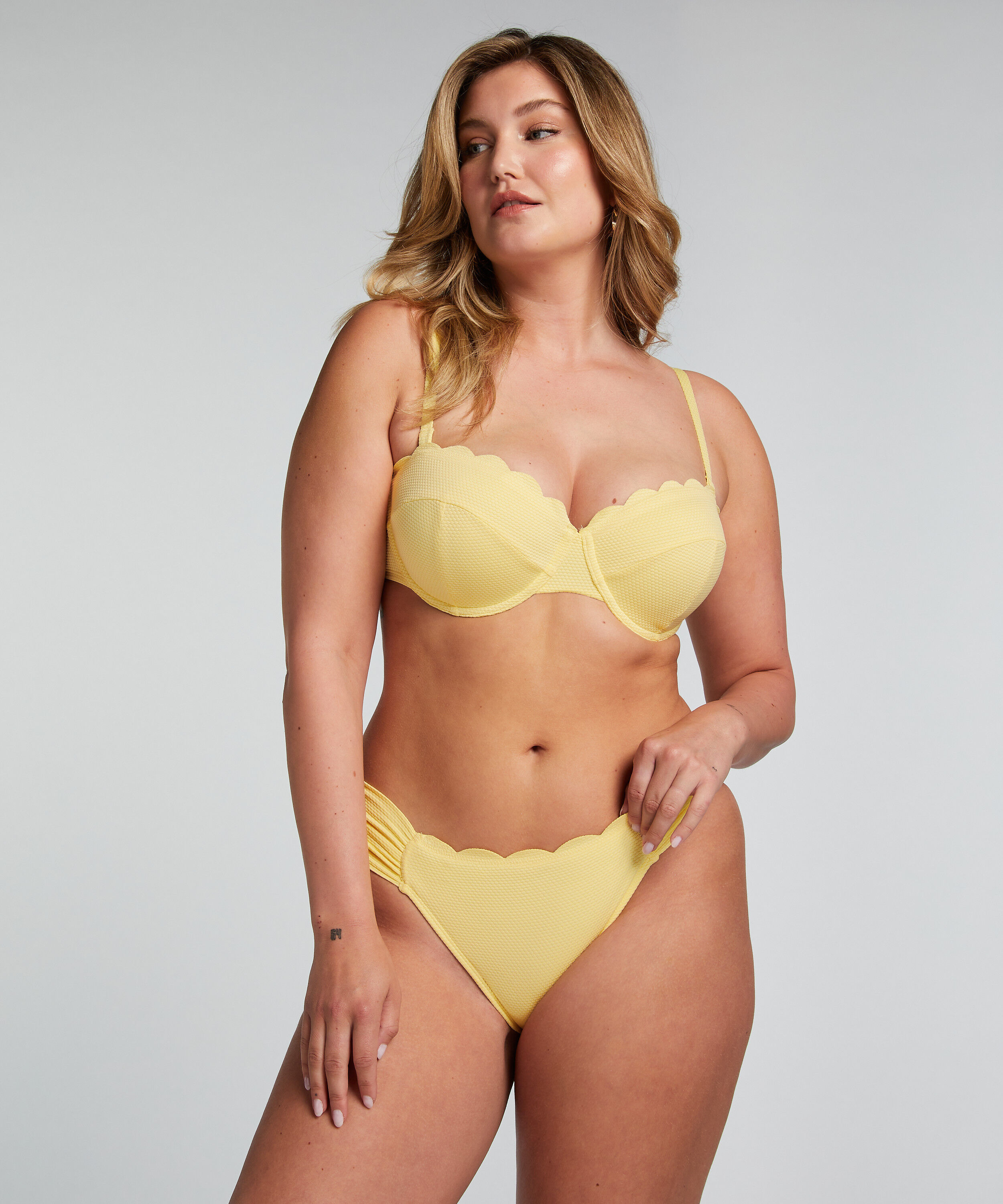 Slip de Bikini Rio Scallop, Jaune Slip de Bikini Rio Scallop, Jaune