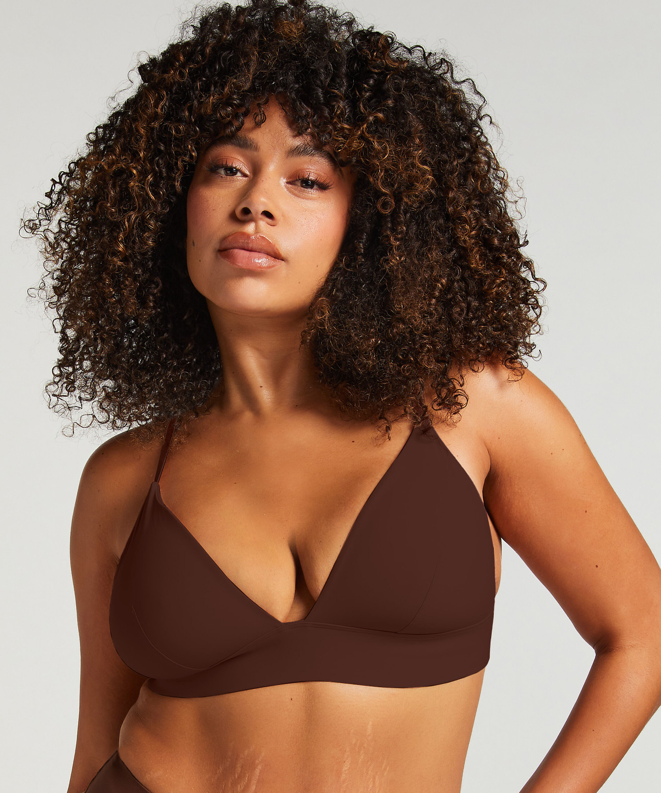 Triangle Brassière Smooth, Marron
