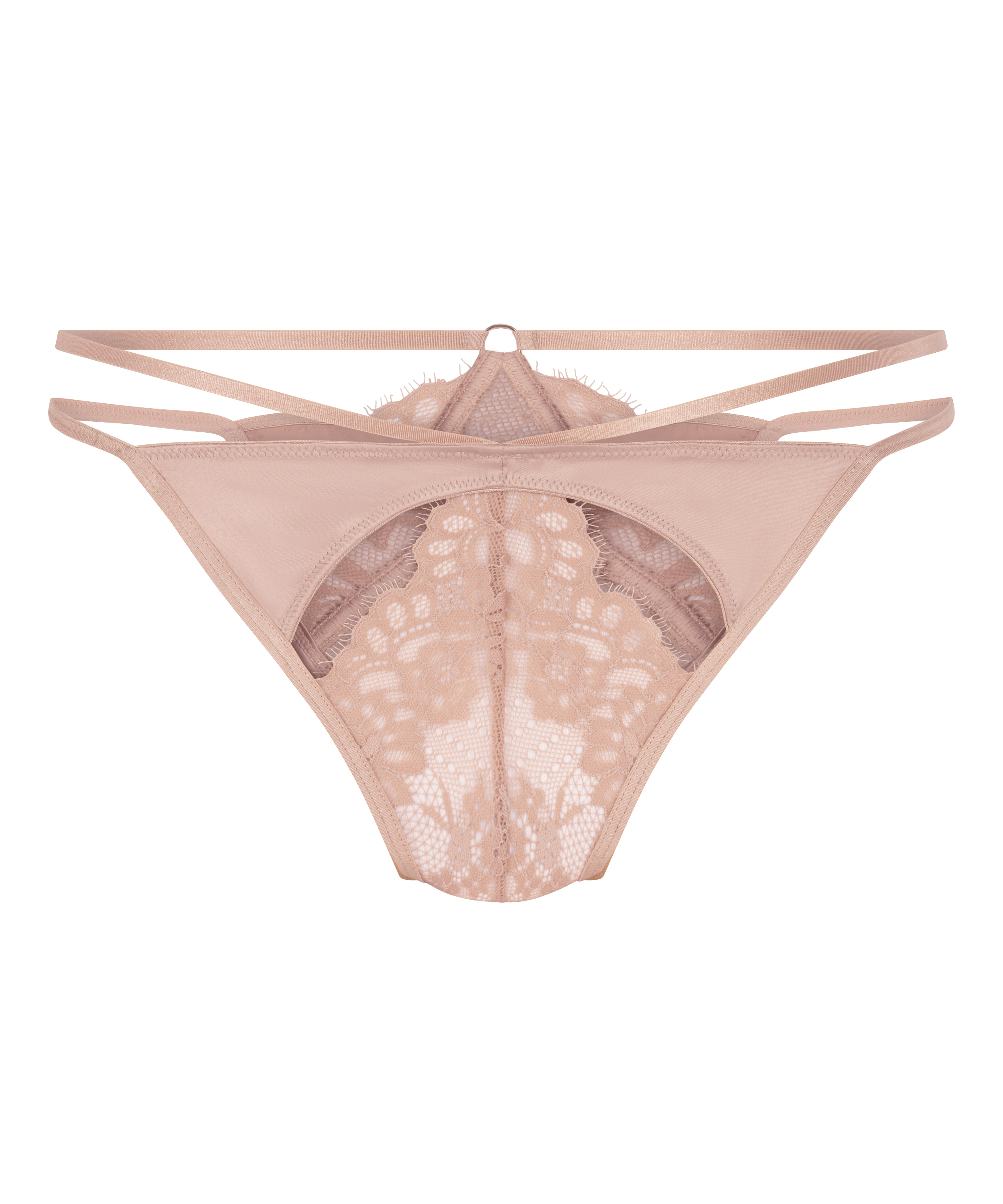 Slip brésilien ouvert Nisha, Beige, main