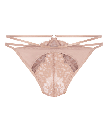 Slip brésilien ouvert Nisha, Beige
