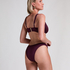 Bas de bikini à jambe haute en néoprène, Violet