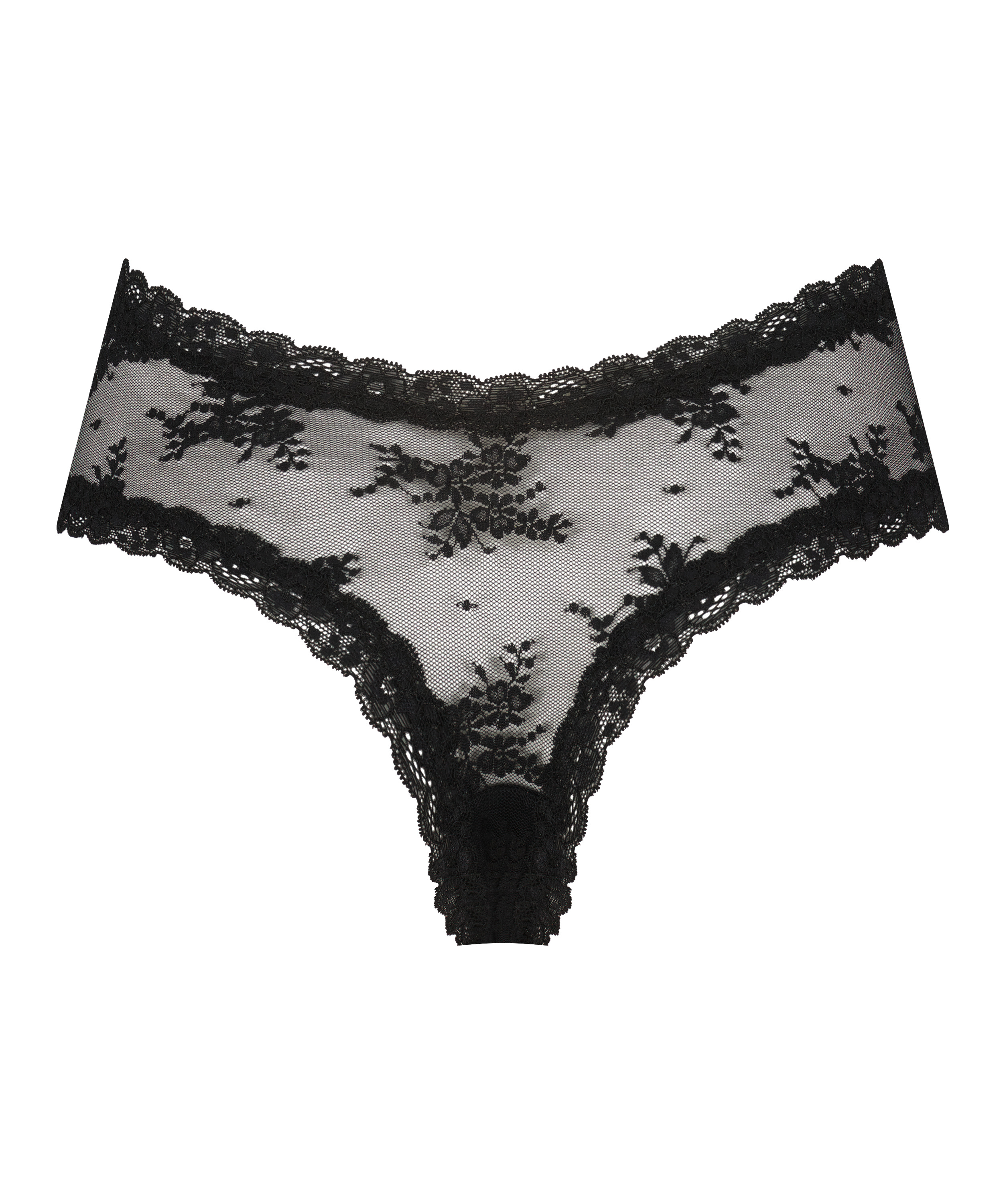 Slip br&eacute;silien V-shape Mesh, Noir, main