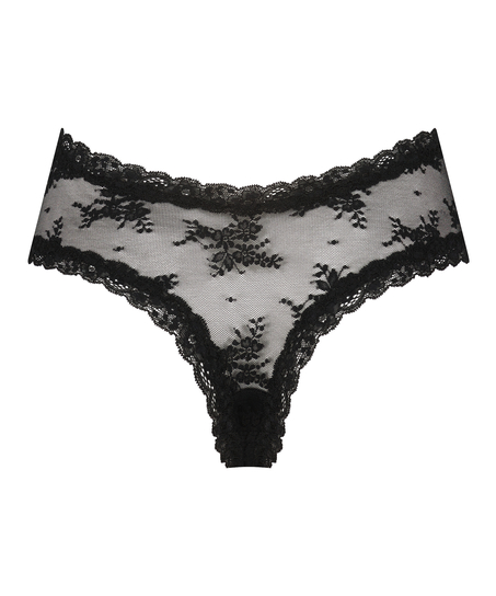 Slip br&eacute;silien V-shape Mesh, Noir