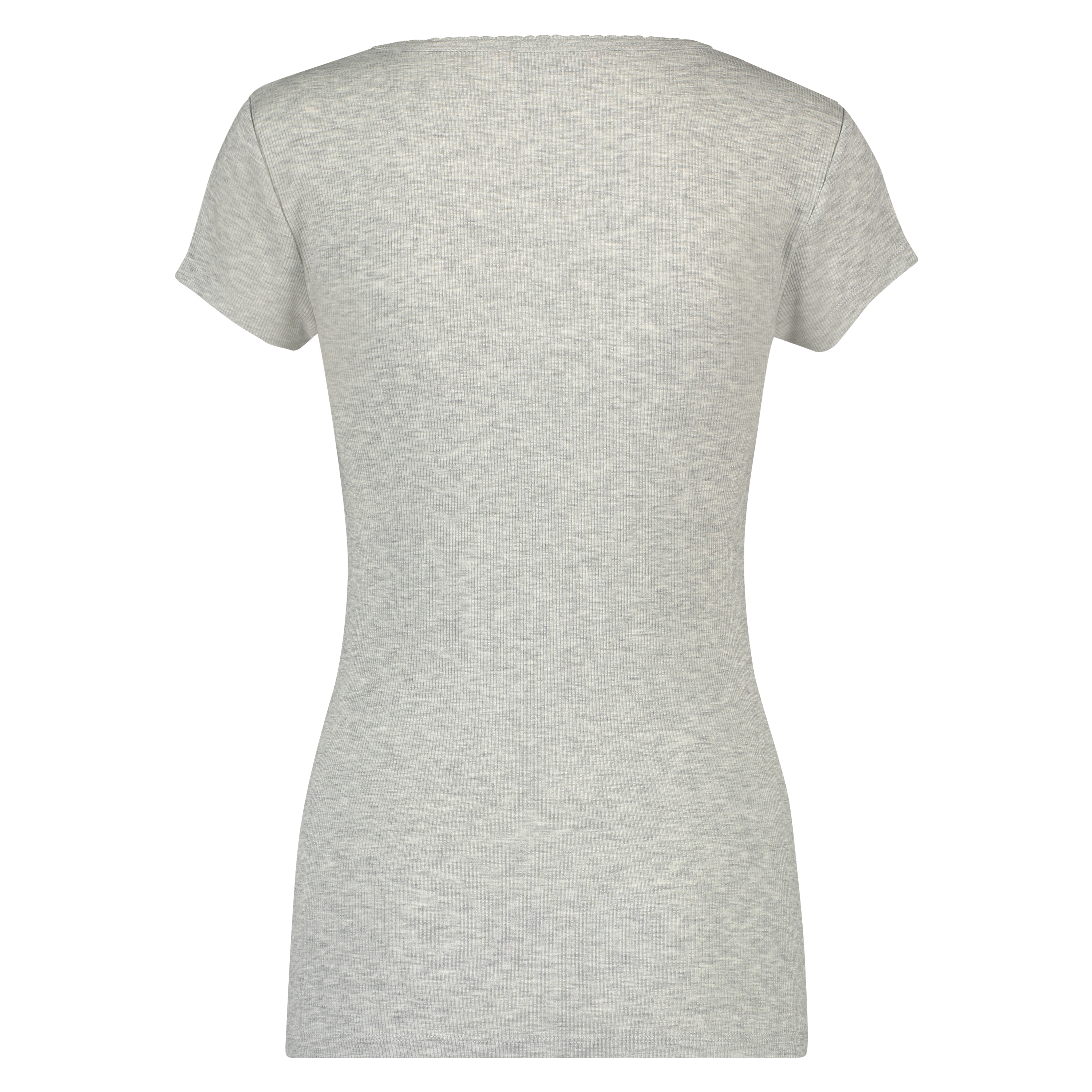 Haut de pyjama côtelé à manches courtes, Gris, main