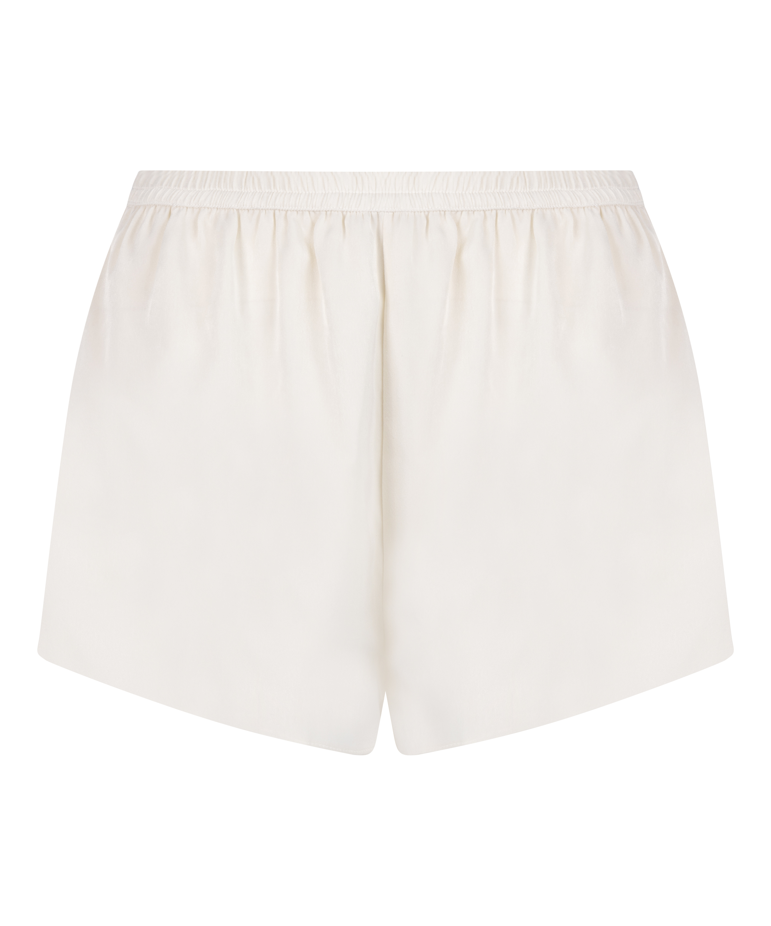 Short en satin Minimal, Blanc, main