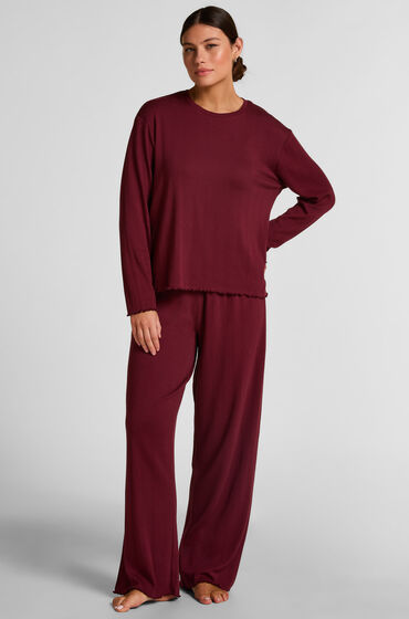 Hunkemöller Pyjama Pant Loose Pointelle Rouge
