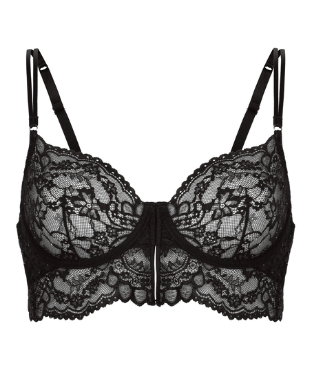 Soutien-gorge à armatures non-rembourré longline Sabrina, Noir