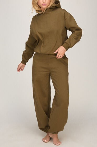 Hunkemöller Pantalon Jogger en Molleton Brossé Vert Hunkemöller Pantalon Jogger en Molleton Brossé Vert