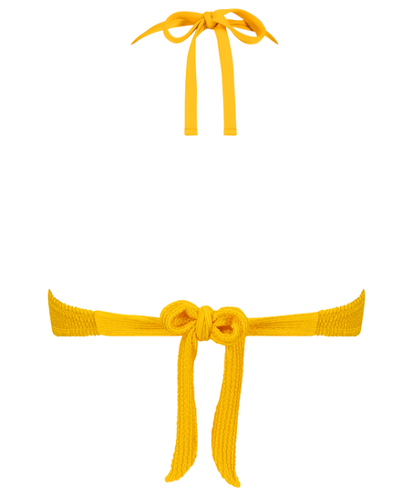 Haut de bikini bandeau Crinkle, Jaune