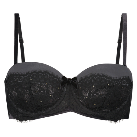 Soutien-gorge bustier à armatures préformé Donatella, Noir