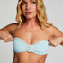 Haut de bikini bandeau Crinkle, Bleu