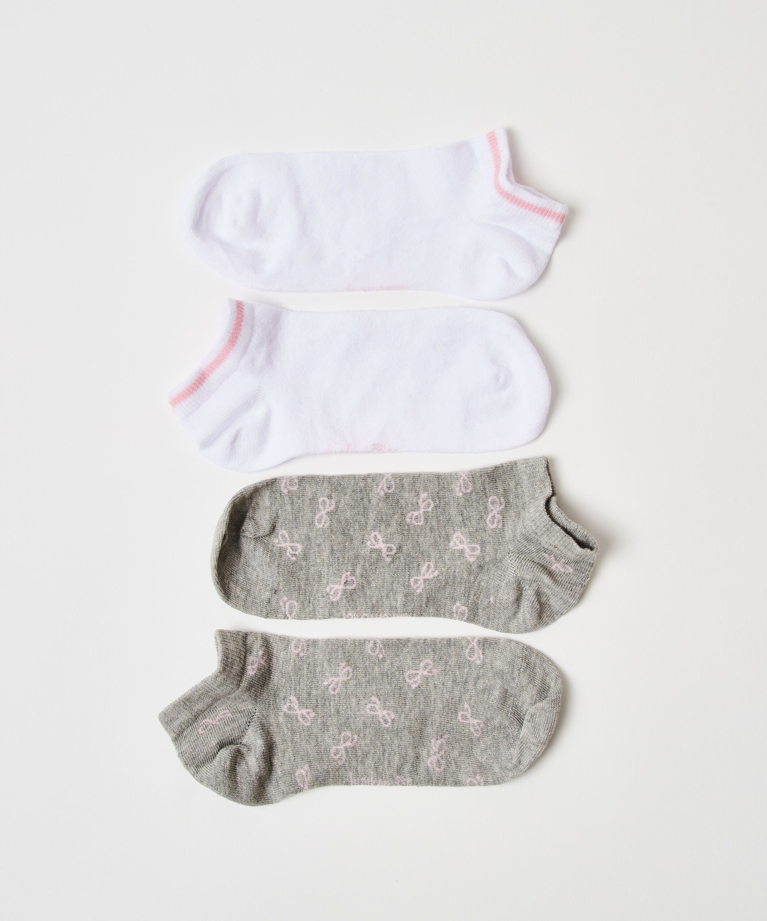 Lot de 2 paires de chaussettes en coton Trainerliners, Gris Lot de 2 paires de chaussettes en coton Trainerliners, Gris