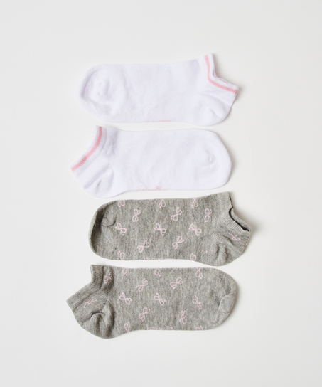 Lot de 2 paires de chaussettes en coton Trainerliners, Gris