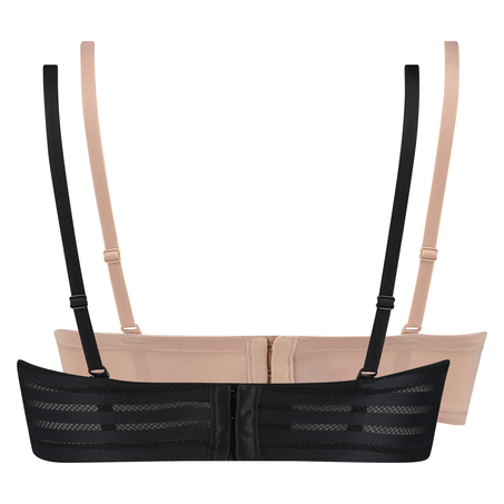 Lot de 2 soutiens-gorges préformés sans bretelles, Noir