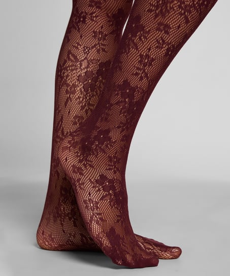 Collants Allover Lace, Rouge