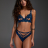 Soutien-gorge à armatures non-préformé longline Eve, Bleu