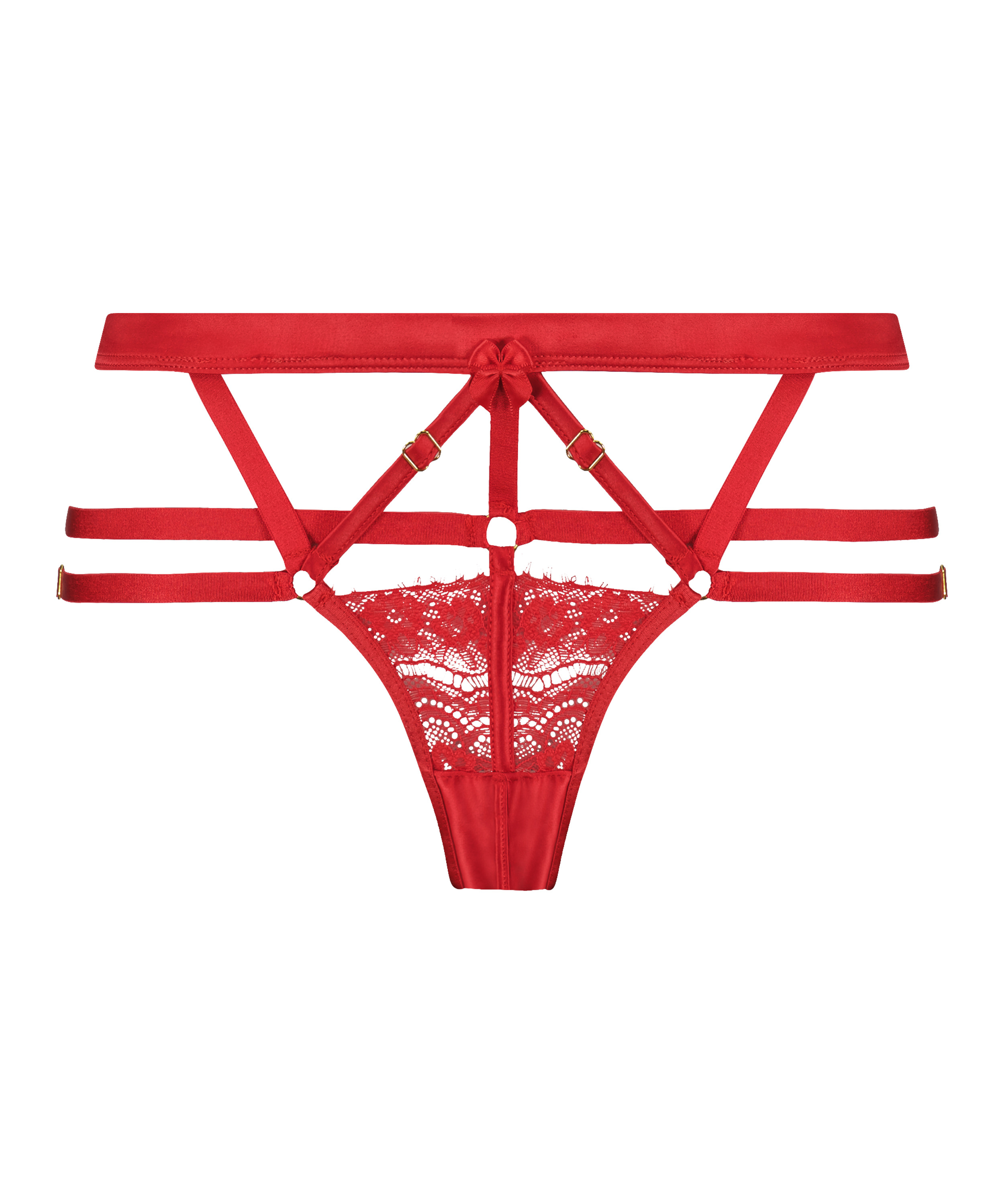 Slip brésilien ouvert Mitzy, Rouge, main