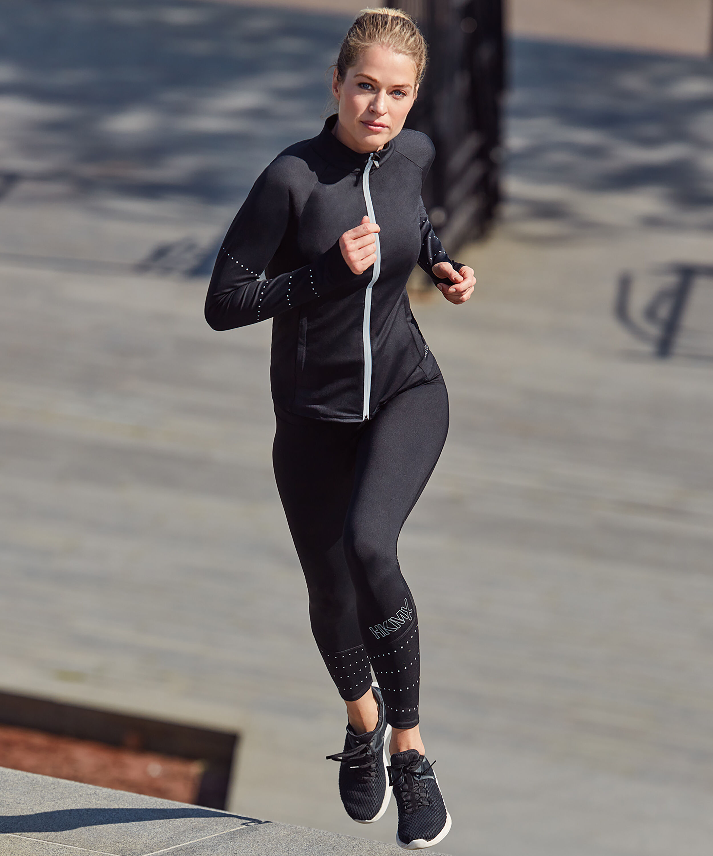 HKMX Legging taille r&eacute;guli&egrave;re Run Baby Run, Noir