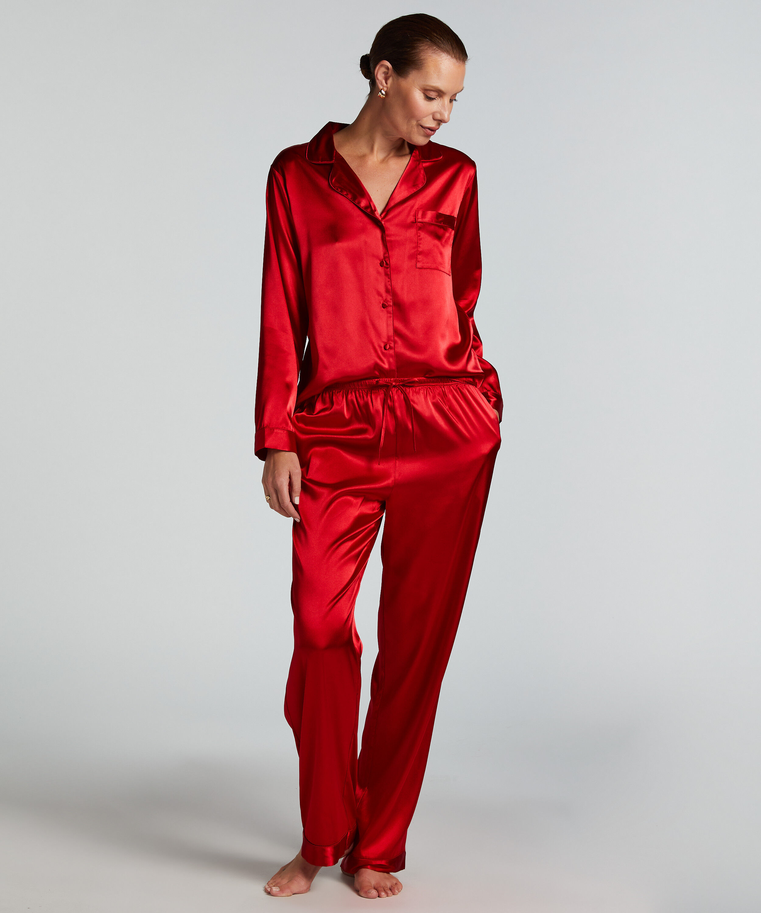 Pantalon Satin, Rouge Pantalon Satin, Rouge