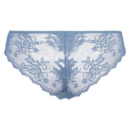 Slip brésilien iInvisible Lace Back, Bleu