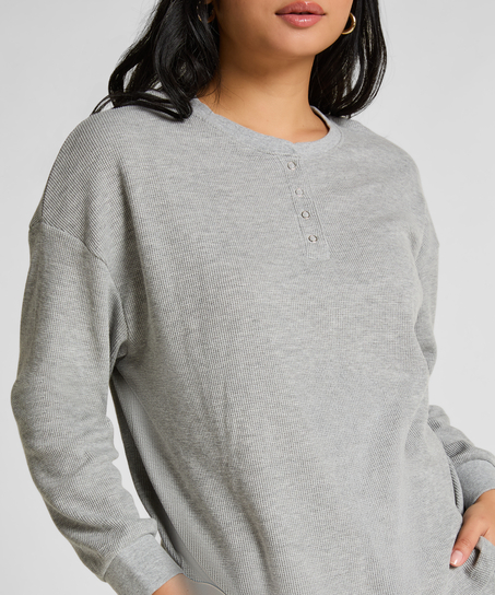 Haut gaufre Henley, Gris