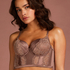 Soutien-gorge rembourré à armatures longline Zrika, Marron