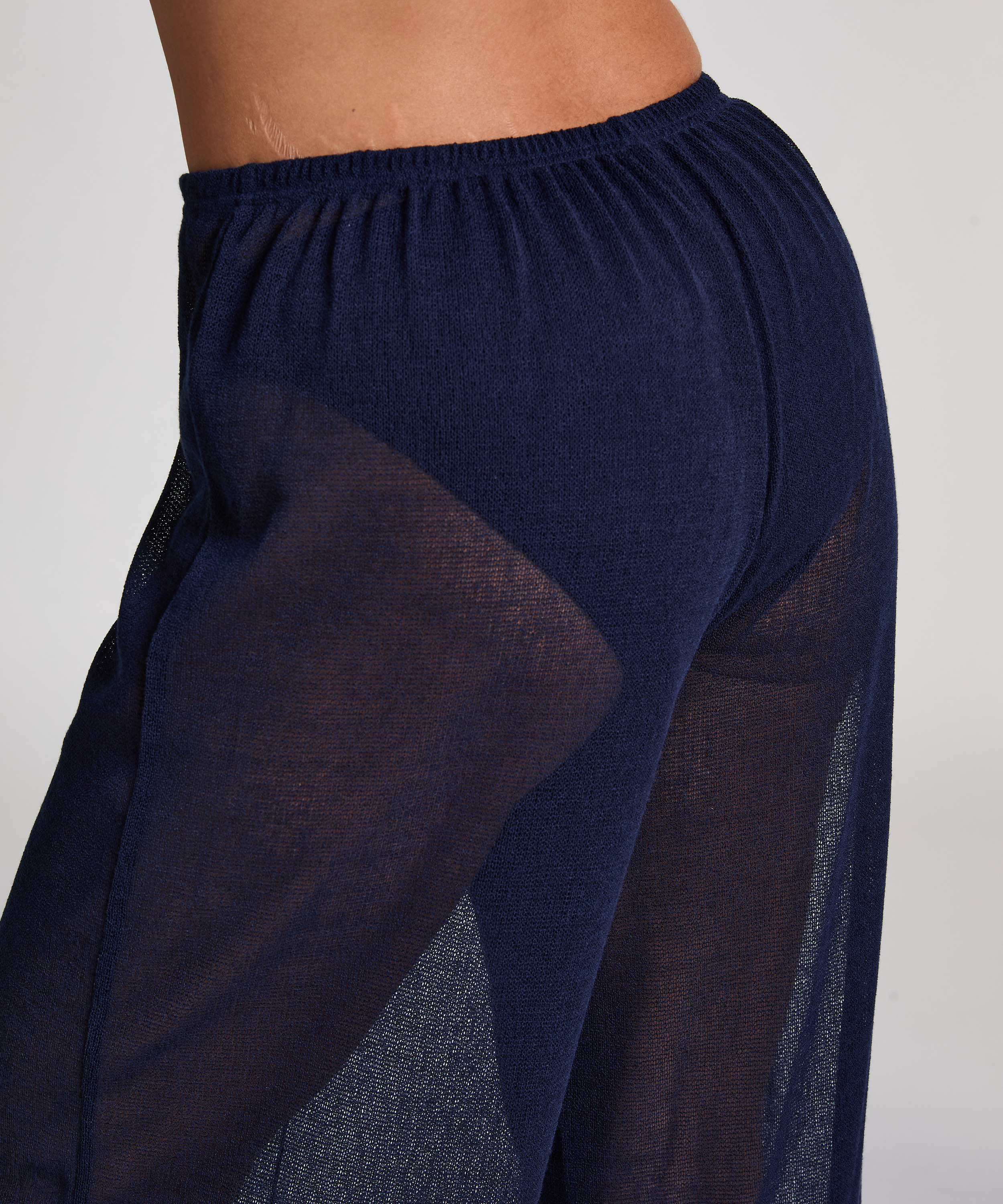 Pantalon de plage en maille, Bleu, main