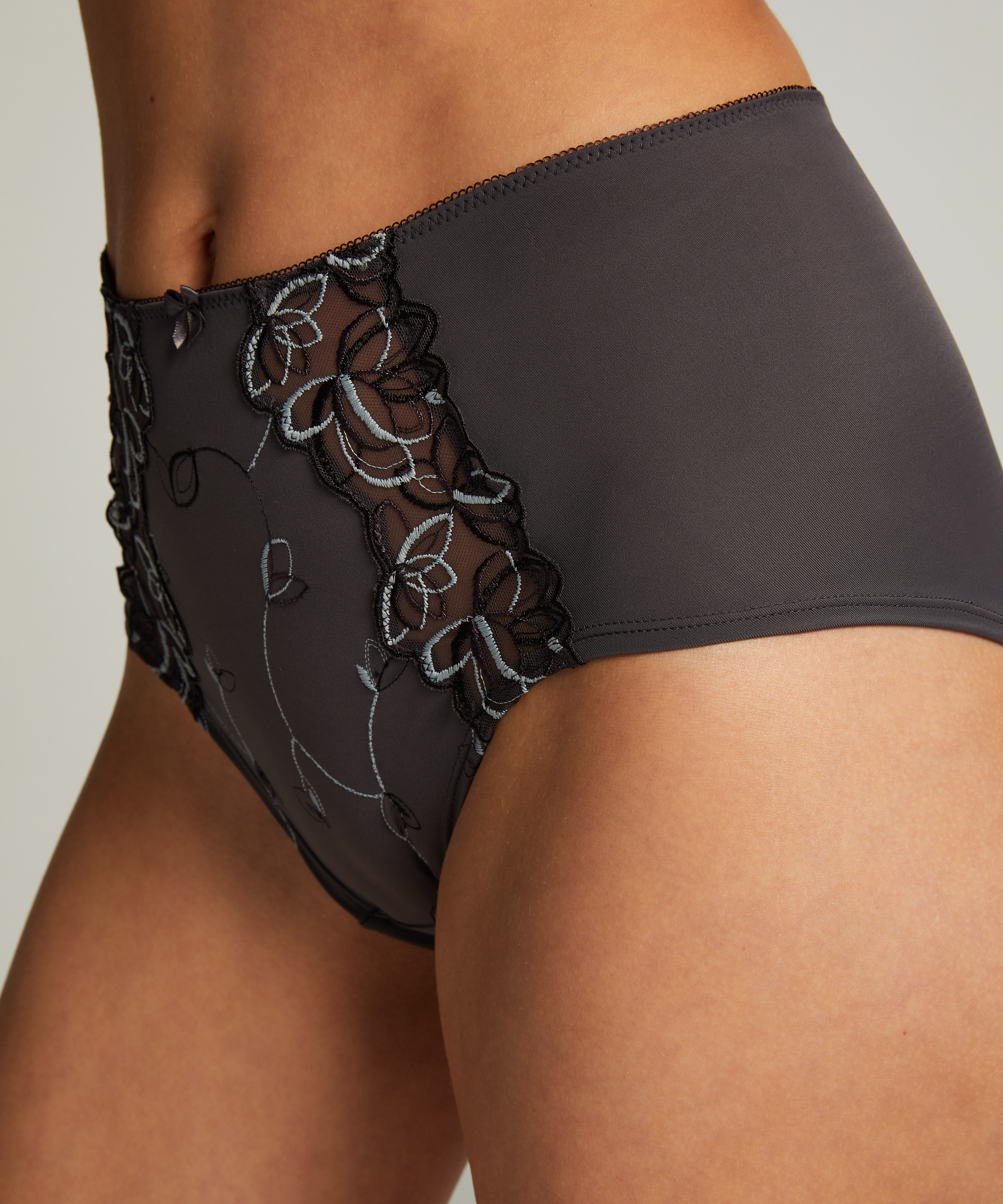 Boxer taille haute Diva, Gris, main