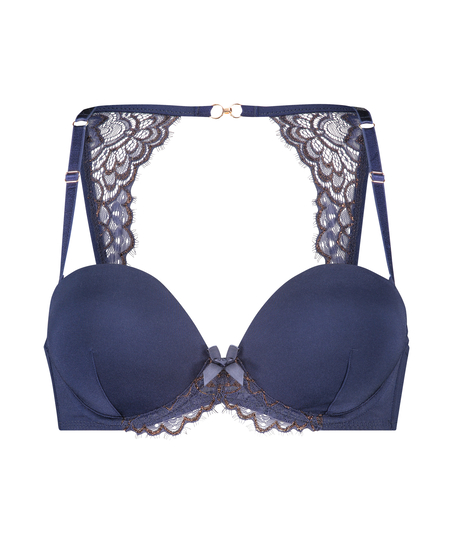 Soutien-gorge sans bretelles rembourré à armatures Rya, Bleu