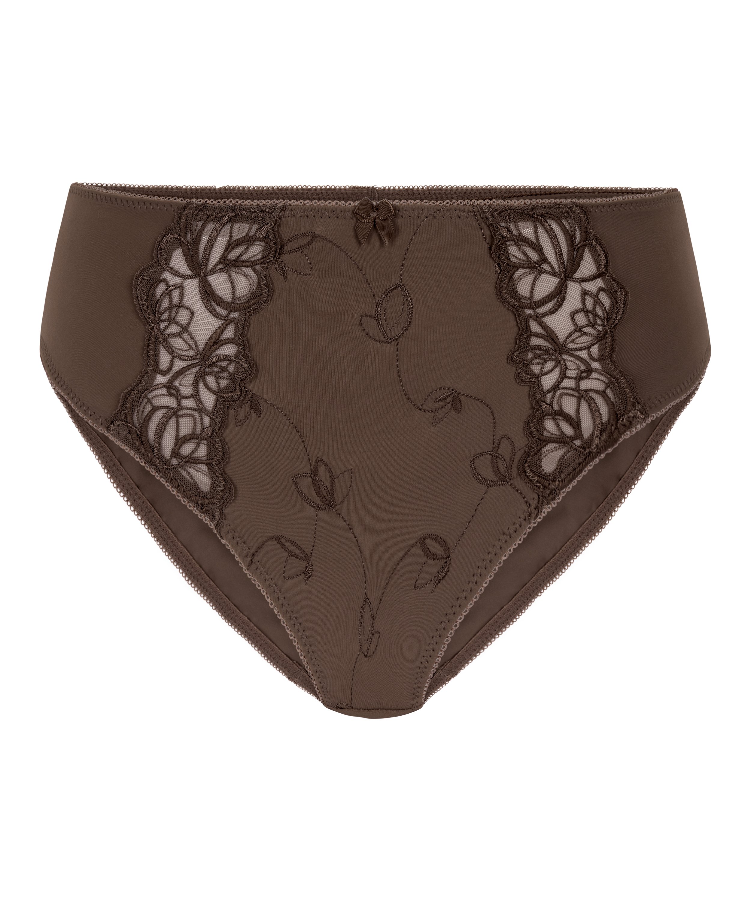Slip taille haute Diva, Marron, main