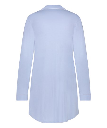 Robe-chemise &agrave; manches longues en jersey Essential, Bleu