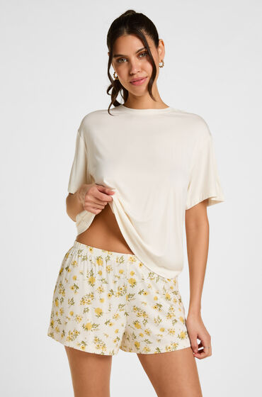 Hunkemöller Ensemble Pyjama Daisy Blanc