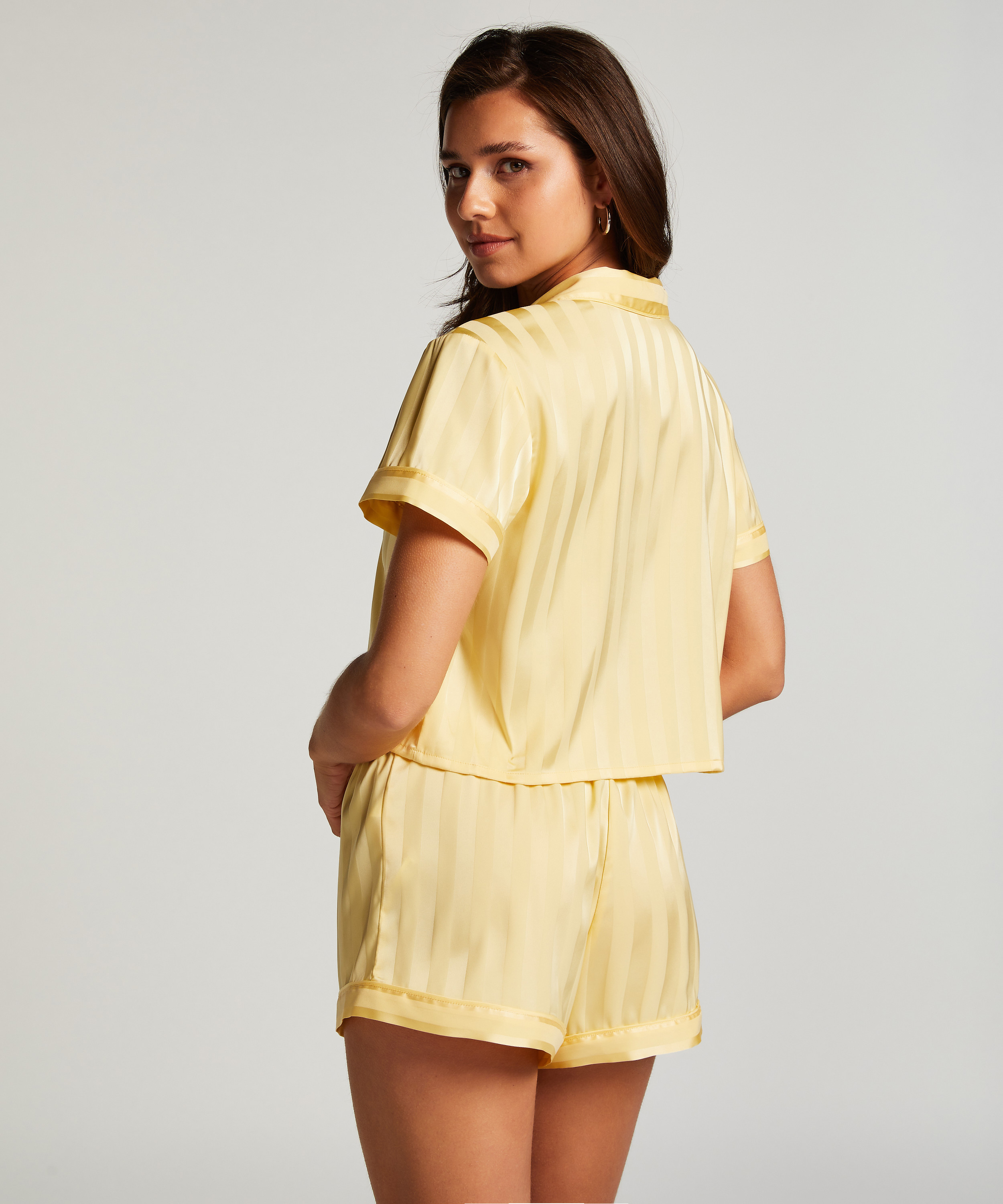 Ensemble de pyjama Satin, Jaune, main