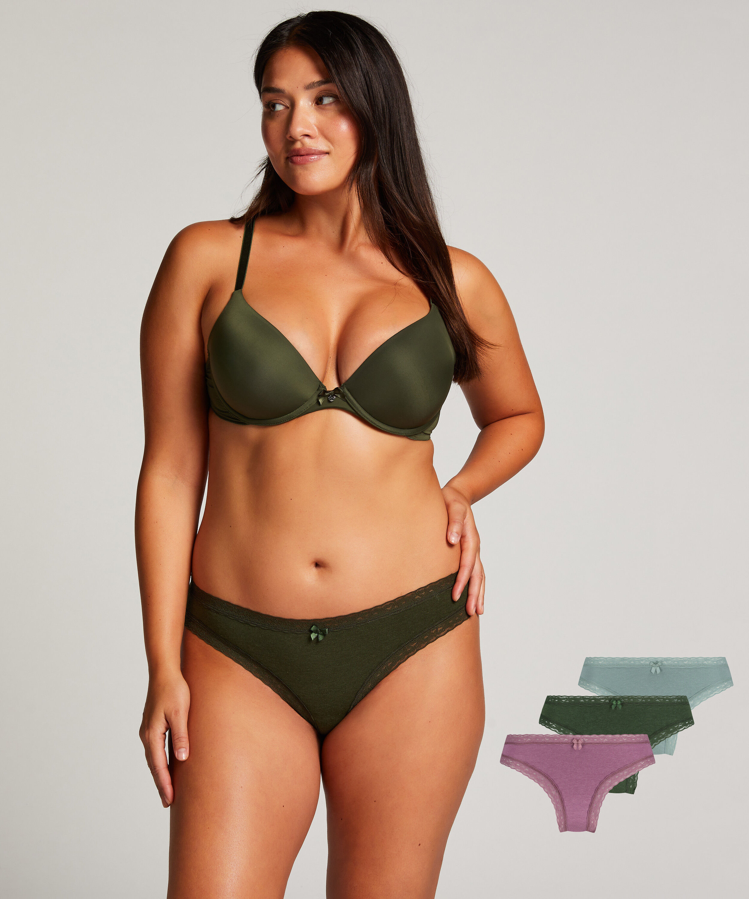 Lot de 3 slips br&eacute;silien Classics, Vert