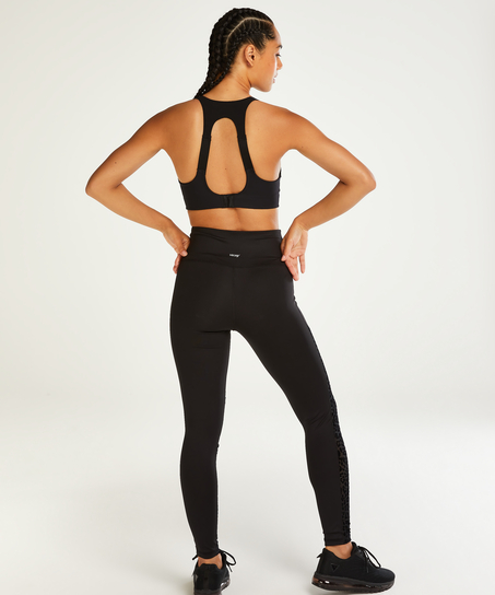 Legging de sport en flocage léopard taille haute HKMX, Noir