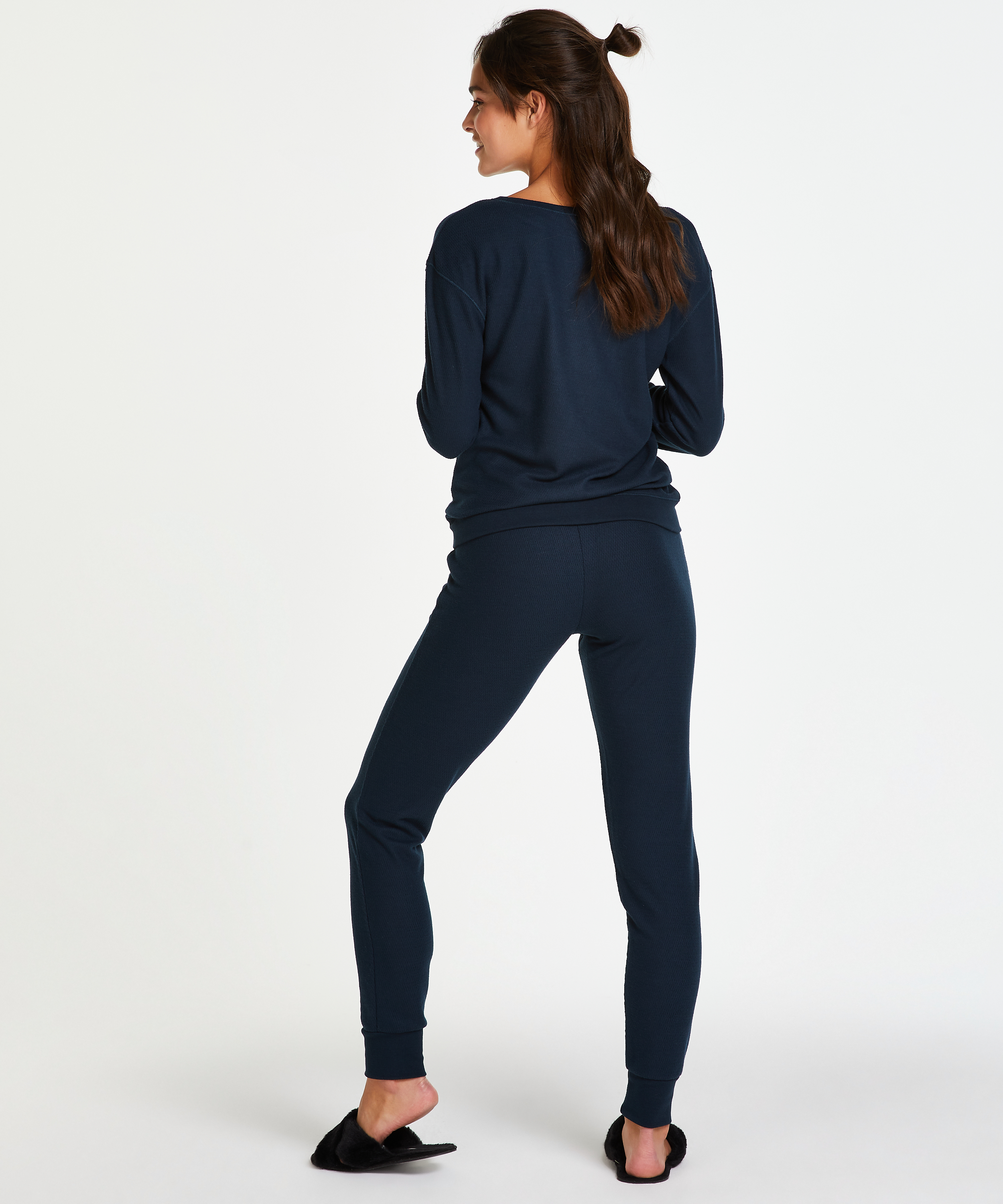 Pyjama waffle, Bleu, main